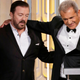 Ricky Gervais and Mel Gibson at the 73rd Annual Golden Globe Awards